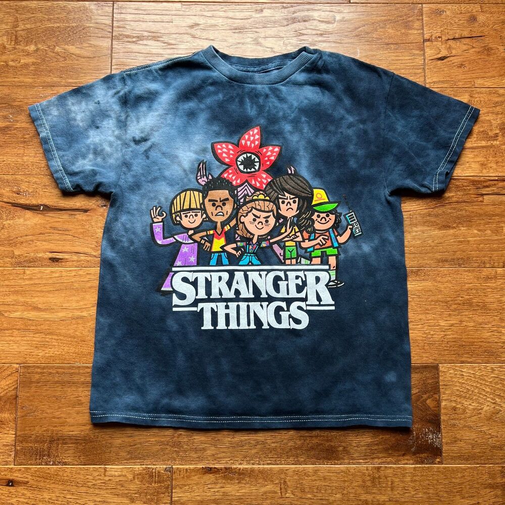 Stranger Things Tie Dye T-Shirt Blue Kids 10-12
